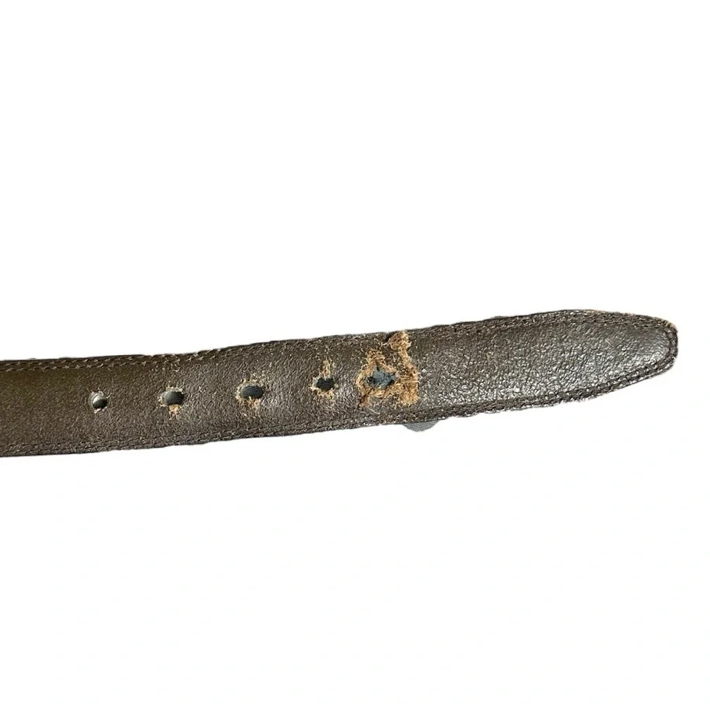 Fossil- Dark Brown 100% Leather Belt- Size 34/35